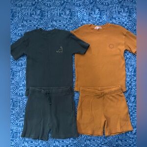 H&M Forest Green Waffle Knit Short Sleeve Top